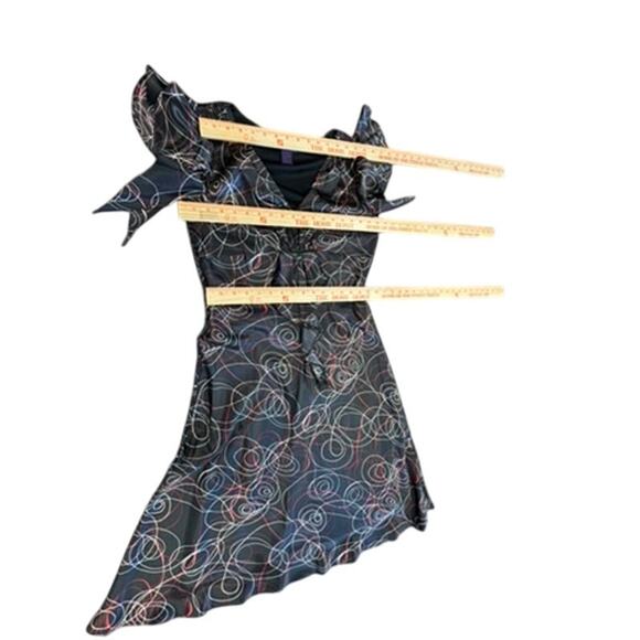 "METAPHOR" V Neck Babydoll Flutter Sleeve Dress SZ 8 Y2K Whimsigoth Dark Fairy - Picture 3 of 8